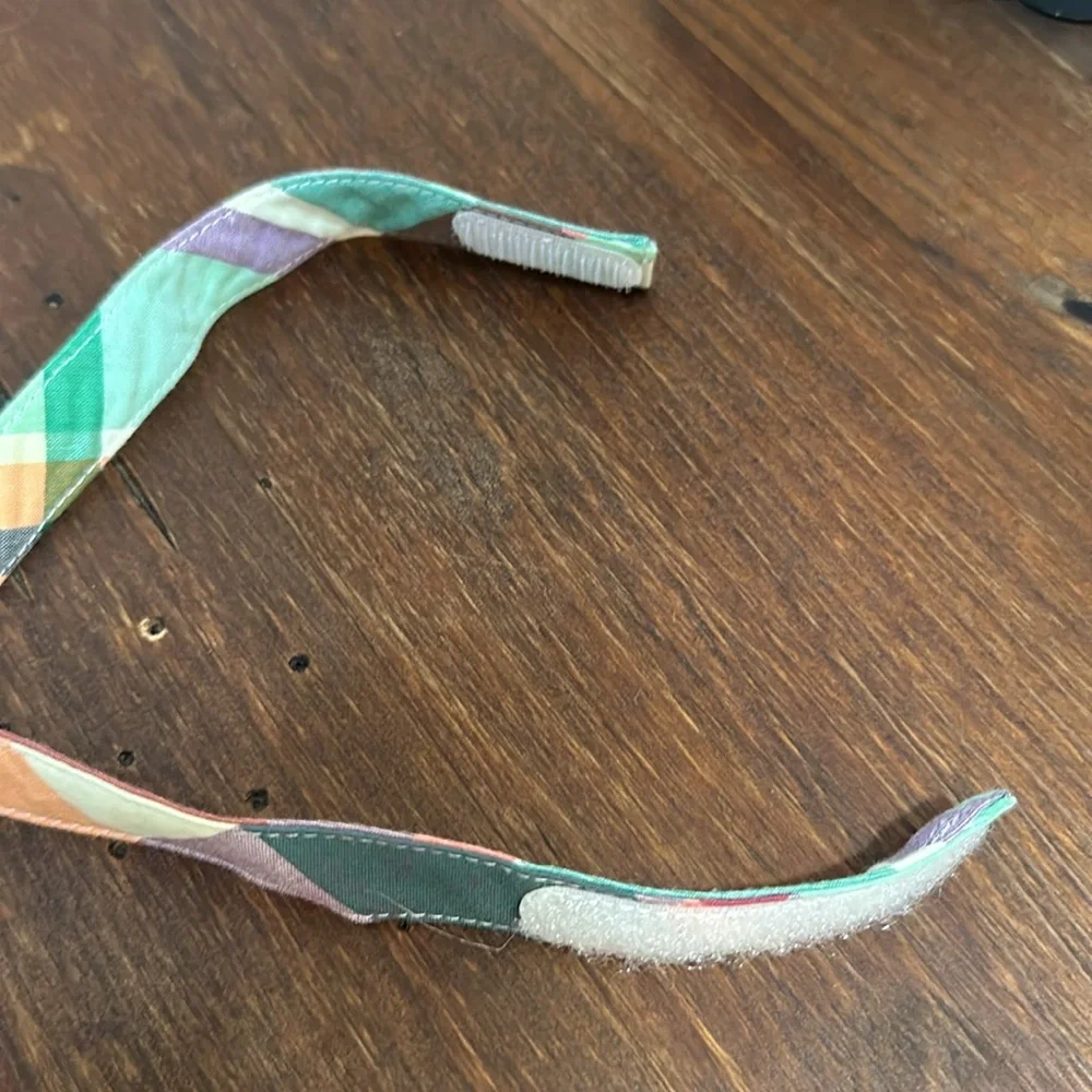 Gymboree Kids M/L Velcro Plaid Tie Pink Orange Green Pastel